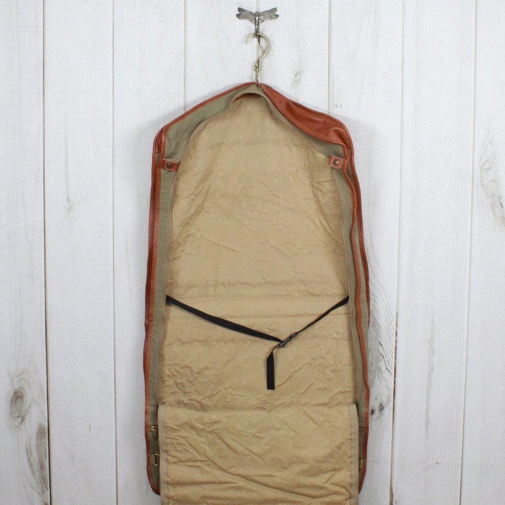 LL BEAN Brown Canvas Garment Travel Bag - Picture 9 of 12